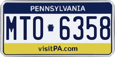 PA license plate MTO6358