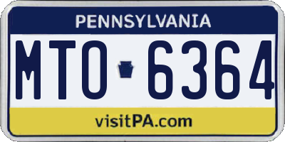 PA license plate MTO6364