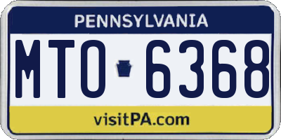 PA license plate MTO6368