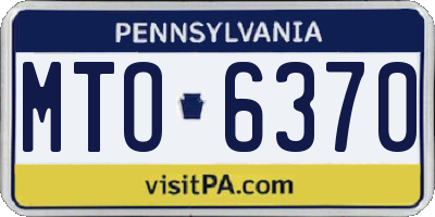 PA license plate MTO6370