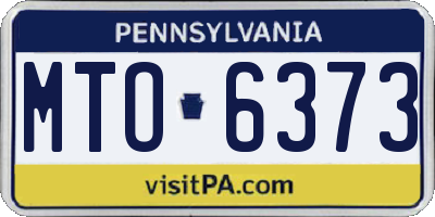PA license plate MTO6373