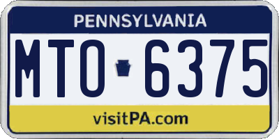 PA license plate MTO6375