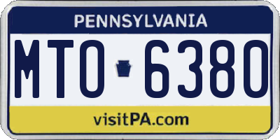 PA license plate MTO6380