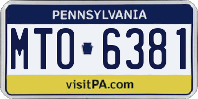 PA license plate MTO6381