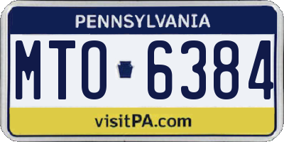 PA license plate MTO6384