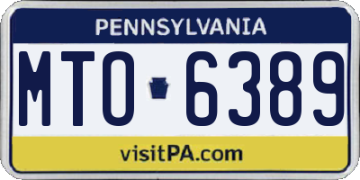 PA license plate MTO6389