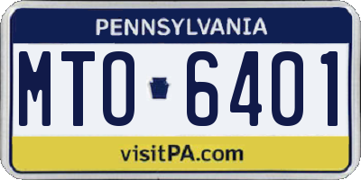PA license plate MTO6401
