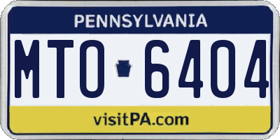 PA license plate MTO6404