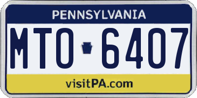 PA license plate MTO6407