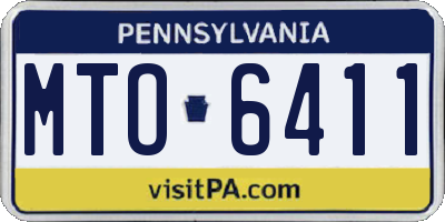 PA license plate MTO6411