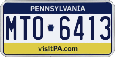 PA license plate MTO6413