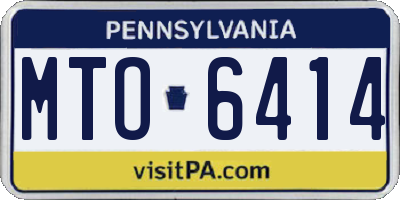 PA license plate MTO6414