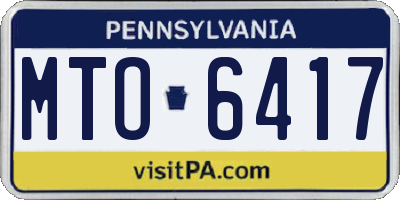 PA license plate MTO6417