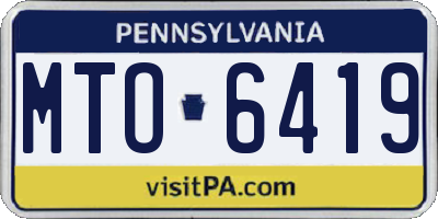 PA license plate MTO6419
