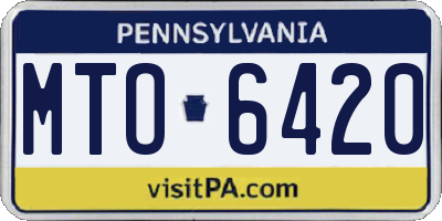 PA license plate MTO6420