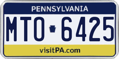 PA license plate MTO6425