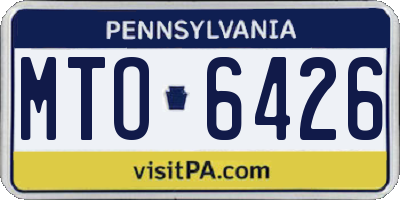 PA license plate MTO6426
