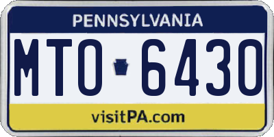 PA license plate MTO6430