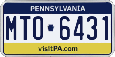 PA license plate MTO6431