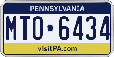 PA license plate MTO6434