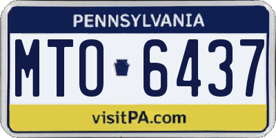 PA license plate MTO6437