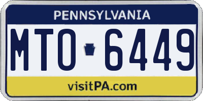 PA license plate MTO6449