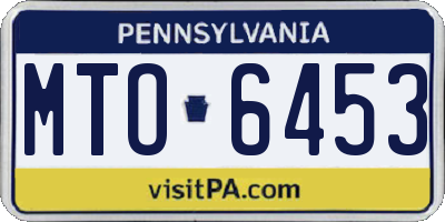 PA license plate MTO6453