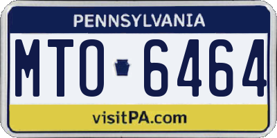 PA license plate MTO6464