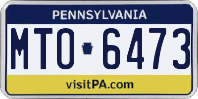 PA license plate MTO6473