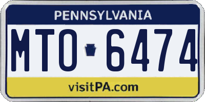 PA license plate MTO6474