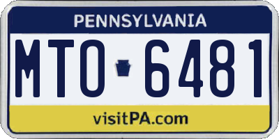 PA license plate MTO6481