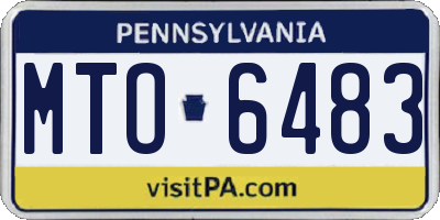 PA license plate MTO6483