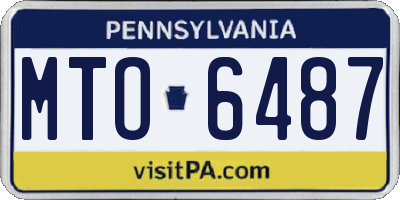 PA license plate MTO6487