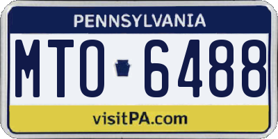 PA license plate MTO6488