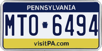 PA license plate MTO6494