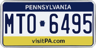 PA license plate MTO6495