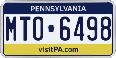 PA license plate MTO6498