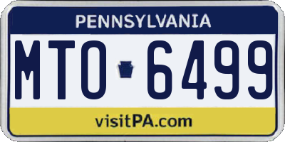 PA license plate MTO6499