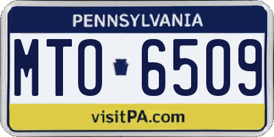 PA license plate MTO6509