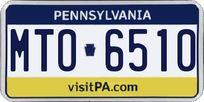PA license plate MTO6510