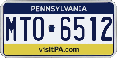 PA license plate MTO6512