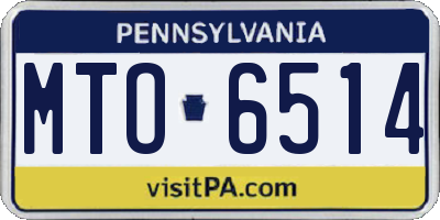 PA license plate MTO6514