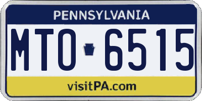 PA license plate MTO6515