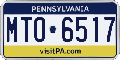 PA license plate MTO6517