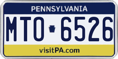 PA license plate MTO6526