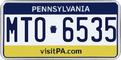 PA license plate MTO6535