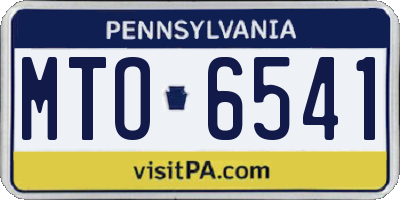 PA license plate MTO6541