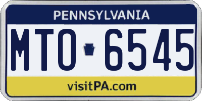 PA license plate MTO6545