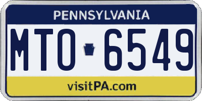 PA license plate MTO6549
