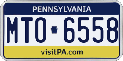 PA license plate MTO6558